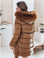 Dámská zimní bunda prošívaná s kapucí kávová Dstreet model 21990468 - FashionStreet