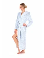 Dámsky župan Flora s kapucňou 3956 Patterned Ice Blue - Vestis