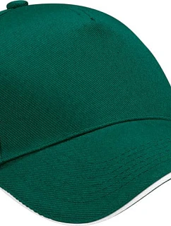 B 5 panelová sandwich kšiltovka 53.0 bottle green/white model 22481310 - Beechfield