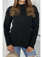 Sveter nasadený cez hlavu čierny