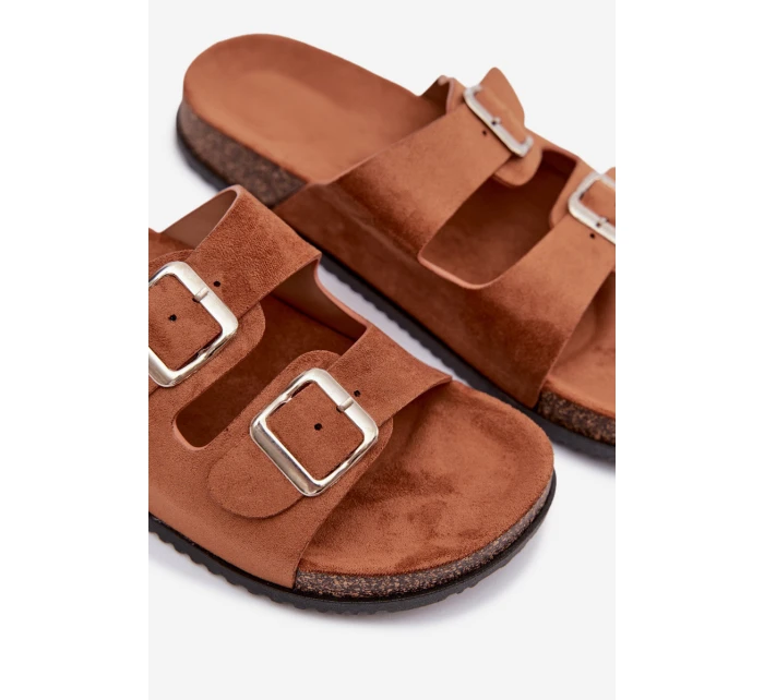 Dámské pantofle s přezkami Camel Oliena