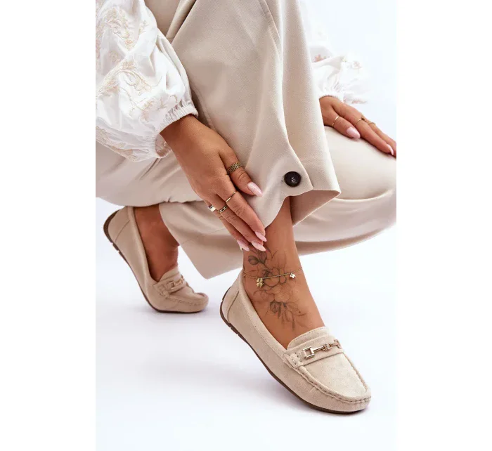 Dámské klasické semišové mokasíny béžové Corinell