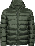 Tee Jays TJ 9646 Ľahká pánska prešívaná bunda s kapucňou 18.9646 tmavozelená