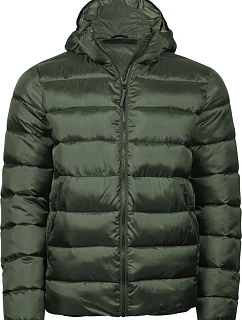 TJ Lehká pánská prošívaná bunda s kapucí 18. deep green model 22499378 - Tee Jays