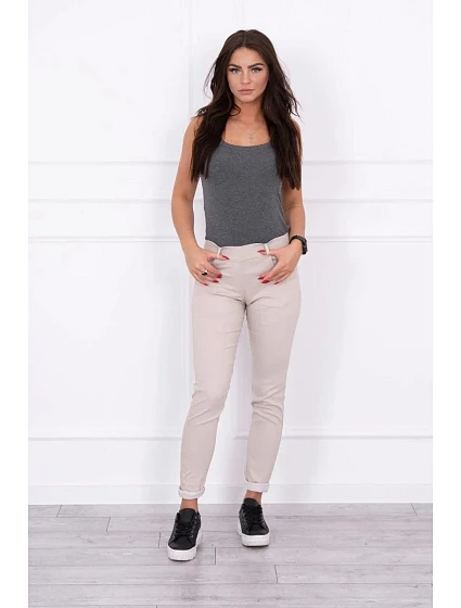 Kalhoty barevné džínové béžové