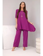 Súprava blúzka + nohavice s príveskom baklažánu