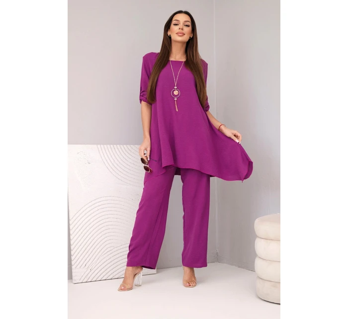 Súprava blúzka + nohavice s príveskom baklažánu