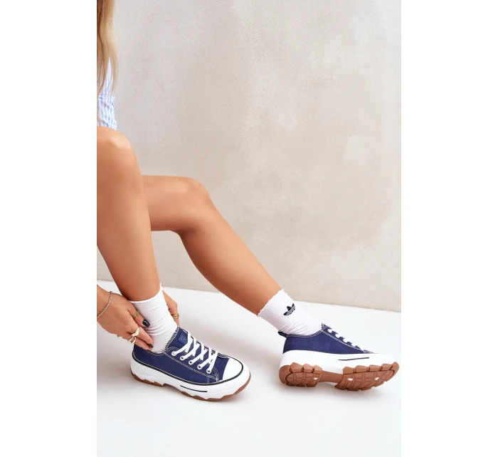 Nízké Dámské Tenisky Na Platformě Tmavě Modré model 21683095 - EVENTO