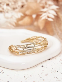 Pevný náramek ze chirurgické oceli zlatý