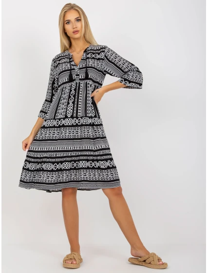 Šaty D73771M30214A1EN čiernobiele