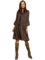 S237 Šifónové šaty so zaväzovaním pri krku - model 3