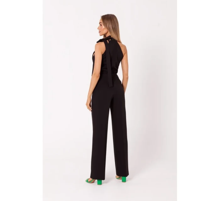 M746 Kombinéza so zaväzovaním za krkom - čierna M746 Kombinéza so zaväzovaním za krkom - čierna