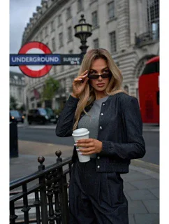 Bunda bomber   grafitová model 20475998 - Moe