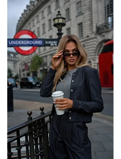 Bunda bomber   grafitová model 20475998 - Moe