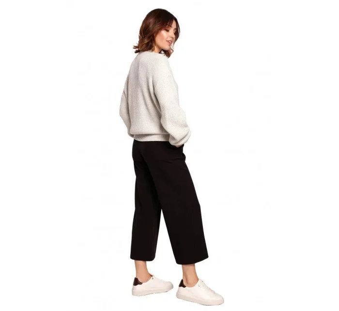 Dámský svetr s knoflíky světle šedý model 18862327 - BeWear