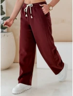 Dámské tepláky s širokými nohavicemi PREMIUM bordó Dstreet model 21988139 - FashionStreet