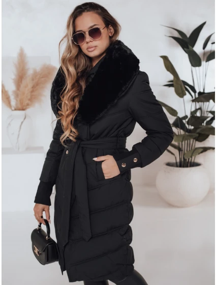 Dámská prošívaná zimní bunda s kožešinou černá Dstreet model 21991246 - FashionStreet Dámská prošívaná zimní bunda s kožešinou černá Dstreet model 21991246 - FashionStreet