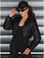 Dámská krátká zimní bunda s kapucí černá Dstreet model 21994206 - FashionStreet