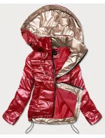 Červená dámská bunda se zlatými prvky model 17099201 - Miss TiTi