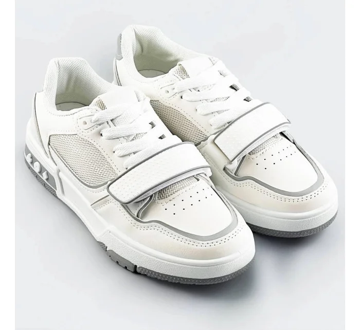 Bielo-šedé dámske dvojfarebné tenisky "adidasky" (AD-585)