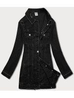 Čierna dámska džínsová bunda s pretrhnutiami (POP5910-K)