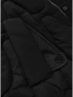 Černá krátká zimní bunda s ozdobnou kapucí model 21248193 - S'WEST Černá krátká zimní bunda s ozdobnou kapucí model 21248193 - S'WEST