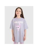 Dievčenské tričko oversize s potlačou 4F 4FJRSS25TTSHF2646-25S