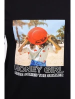Šaty s potlačou Honey girl čierne Šaty s potlačou Honey girl čierne