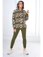 3dílná souprava top a legíny khaki + ecru model 18970353 - K-Fashion 3dílná souprava top a legíny khaki + ecru model 18970353 - K-Fashion