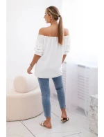 Španielska blúzka s ozdobnými rukávmi ecru Španielska blúzka s ozdobnými rukávmi ecru