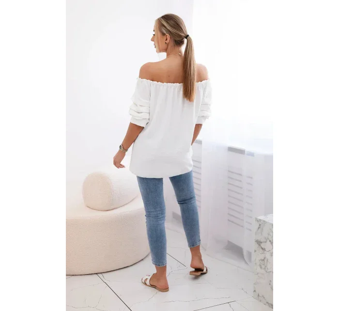 Španielska blúzka s ozdobnými rukávmi ecru Španielska blúzka s ozdobnými rukávmi ecru