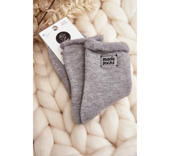 Damskie Grube Skarpety Szare