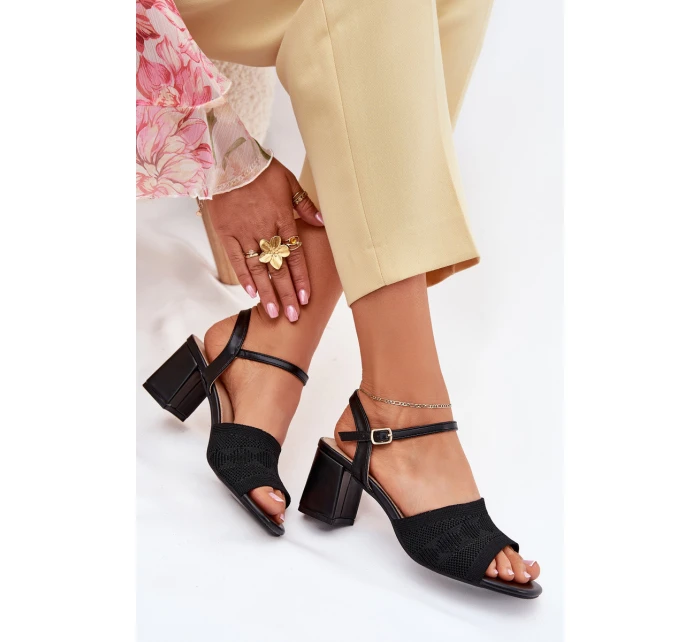 Dámské Sandály Na Podpatku Černé model 21702384 - Boto