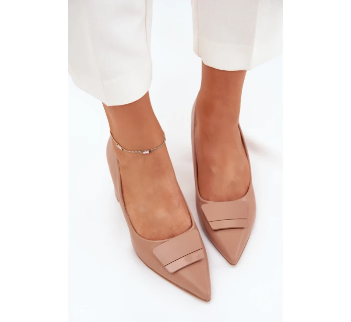 Lodičky Na Podpatku S Dekorací Tmavě Béžové model 21704585 - Boto