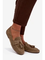 Dámské mokasíny ploché s třásněmi Zelené Marilisse