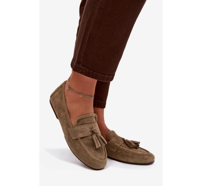 Dámské mokasíny ploché s třásněmi Zelené Marilisse