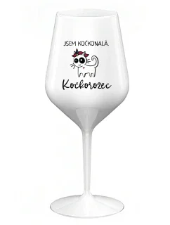 I'M A CAT. CAT - biely nerozbitný pohár na víno 470 ml