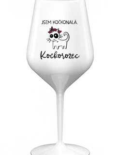 I'M A CAT. CAT - biely nerozbitný pohár na víno 470 ml