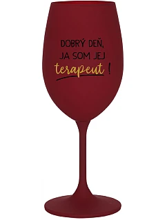 DOBRÝ DEŇ, JEM TERAPEUTE! - vínový pohár na víno 350 ml