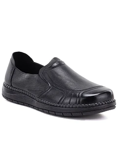 Pohodlné černé dámské kožené polobotky bez šněrování model 22343110 - VINCEZA