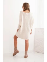 Dámske Plus veľkosť vlny V-neck sukne svetlo béžová