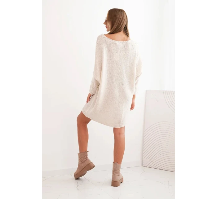 Dámske Plus veľkosť vlny V-neck sukne svetlo béžová