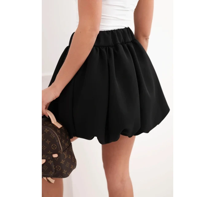 Dámska viskózna balónová sukňa s elastickým pásom čierna