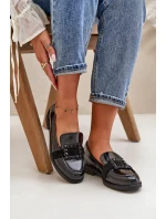 Lakované Dámské Mokasíny S Dekorací Černé model 21670156 - VINCEZA