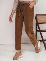 Dámské kalhoty v pruhované velbloudí barvě Dstreet model 21981979 - FashionStreet