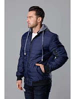 Tmavě modrá pánská bunda typu "bomber" s kapucí model 18344919 - J.STYLE Tmavě modrá pánská bunda typu "bomber" s kapucí model 18344919 - J.STYLE
