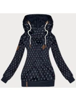 Wzorzysta bluza damska ciemny granat (2304)