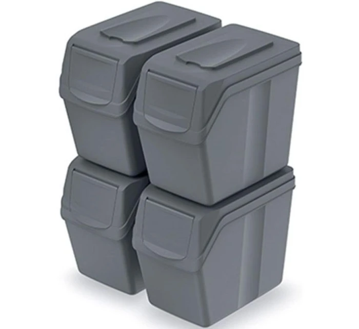 Odpadkový kôš 20 l SORTIBOX SET4 PACKY ŠEDÉHO KAMEŇA detské