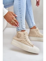 Zateplené Dámské Tenisky S Kožíškem  Big Star Béžové model 21675253 - Big Star Shoes