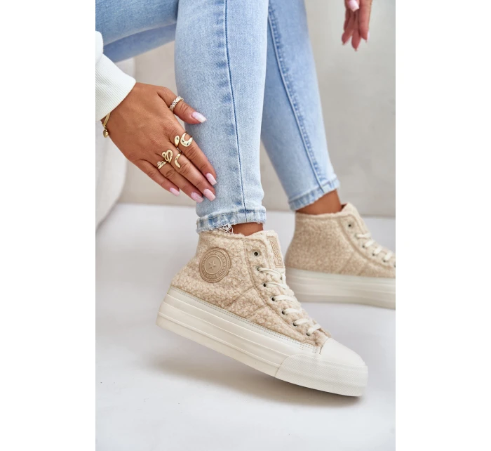 Zateplené Dámské Tenisky S Kožíškem  Big Star Béžové model 21675253 - Big Star Shoes